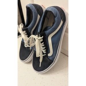 VANS MEN'S FABRIC SKATER SNEAKERS SZ 7 WOMENS 8.5 SK8 LOW Blue & Black